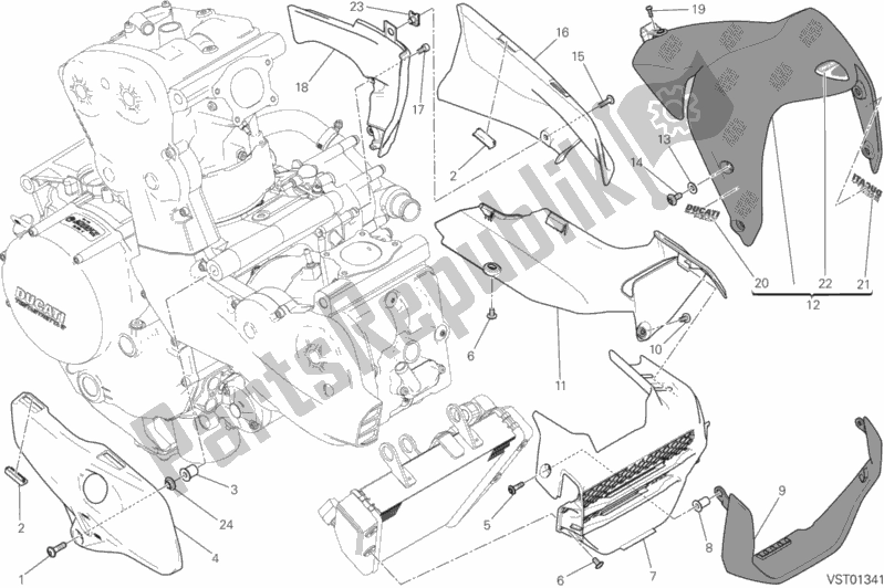 Wszystkie części do Pó? Owiewki Ducati Monster 1200 S USA 2016